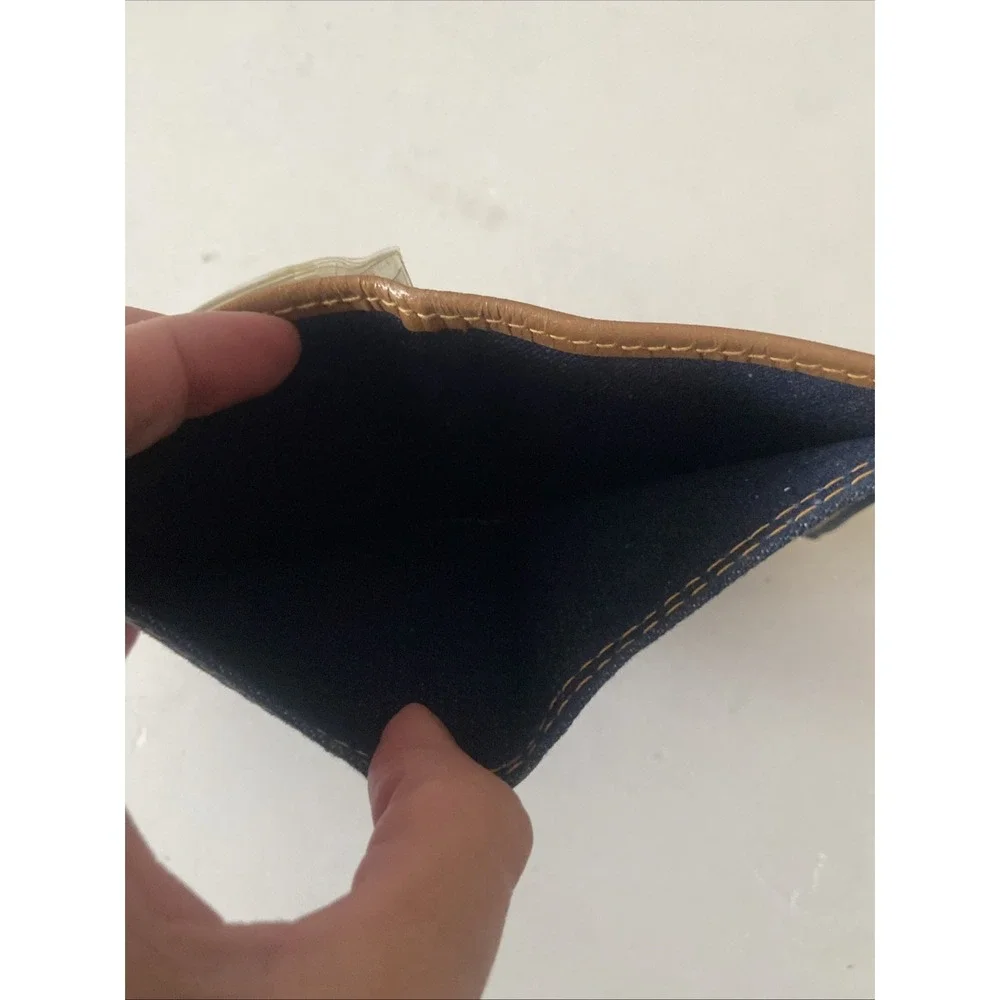 70s Vintage Levi's Orange Tab bifold leather / Denim wallet Rare